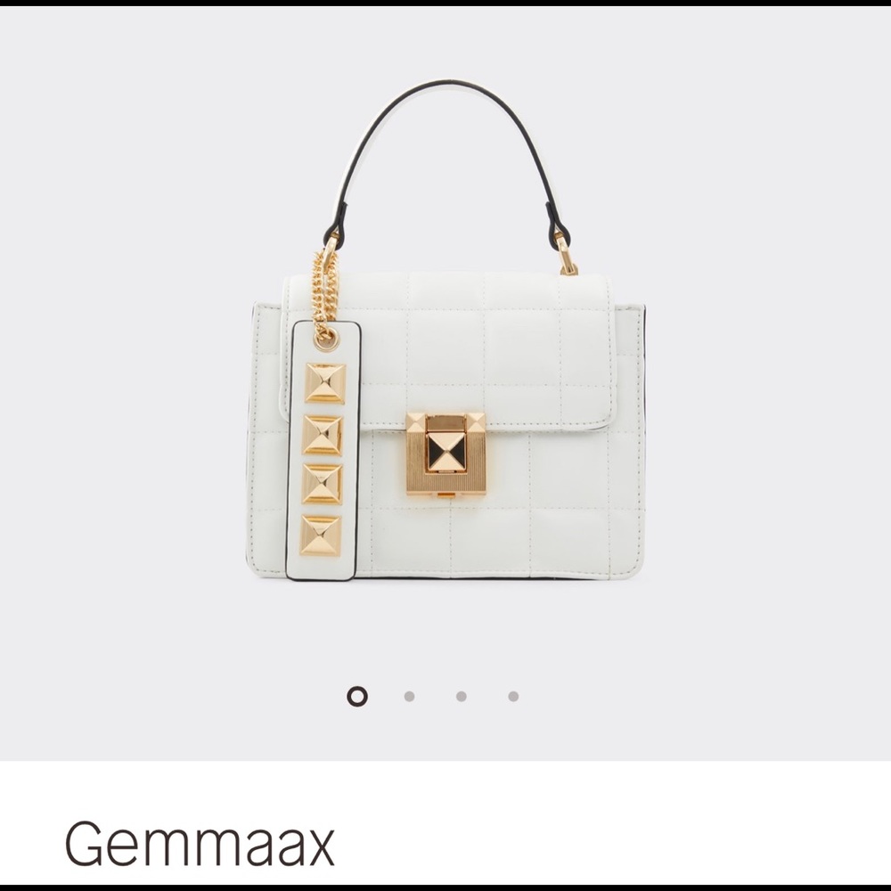 NWT mini white/gold purse